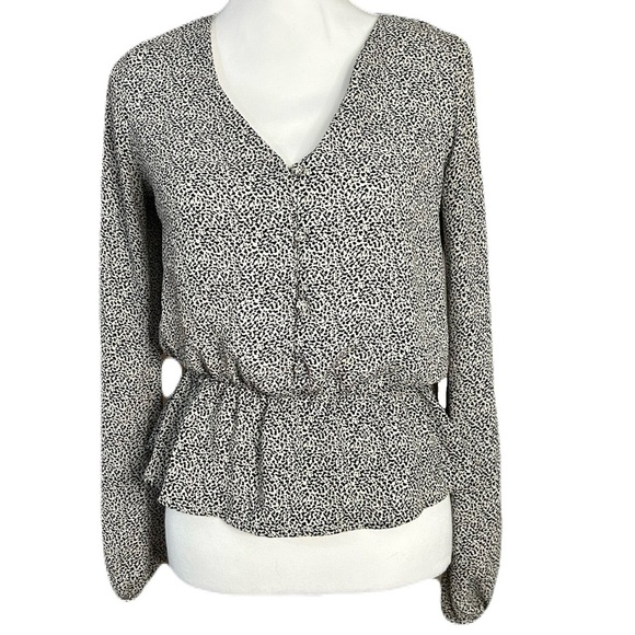 Sienna Sky Peplum Long Sleeve Blouse, Size Small - Picture 1 of 7